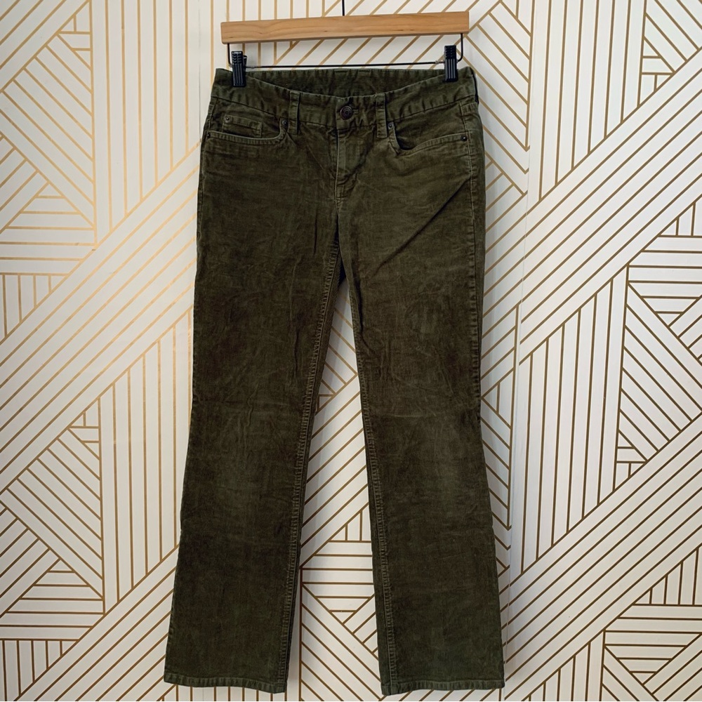 J. Crew Favorite Fit Corduroy Pants ribbed cotton Y2K forest hunter green 27S
